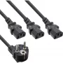 InLine B-16657G Cable de alimentación en Y, 1x enchufe a 3x IEC C13, 1 m, pack a granel de 20 piezas