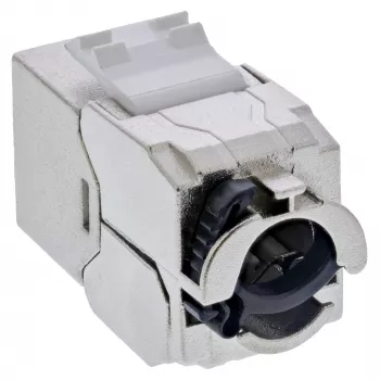 InLine Pack a granel de 24 puertos Keystone RJ45 Jack delgado SNAP-In Cat.6A con brida integrada (B-76202P)