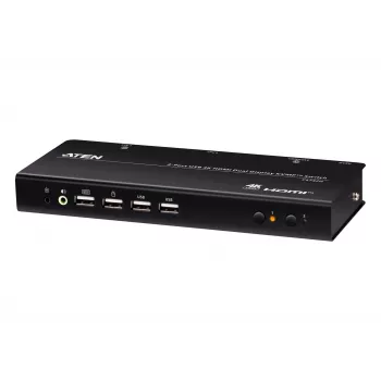 ATEN Conmutador KVMP de 2 puertos USB 4K HDMI doble pantalla (cables incluidos)