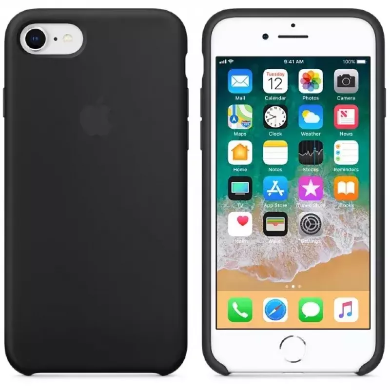 Funda de piel Apple MQGK2ZM/A para iPhone 8/7 Negro