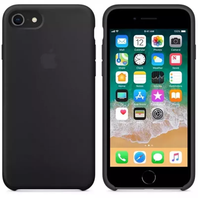 Funda de piel Apple MQGK2ZM/A para iPhone 8/7 Negro