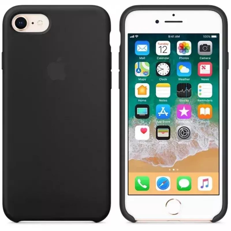 Funda de piel Apple MQGK2ZM/A para iPhone 8/7 Negro