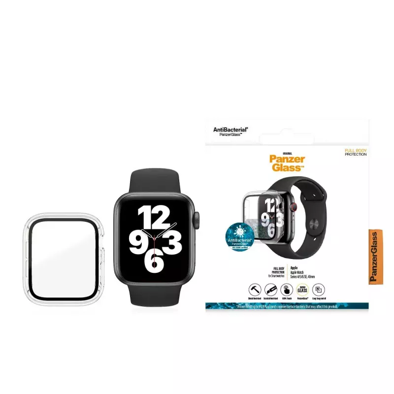 PanzerGlass ® funda full body transparente Apple Watch Series SE 3 | 6 | 5 | 4 | 40 mm