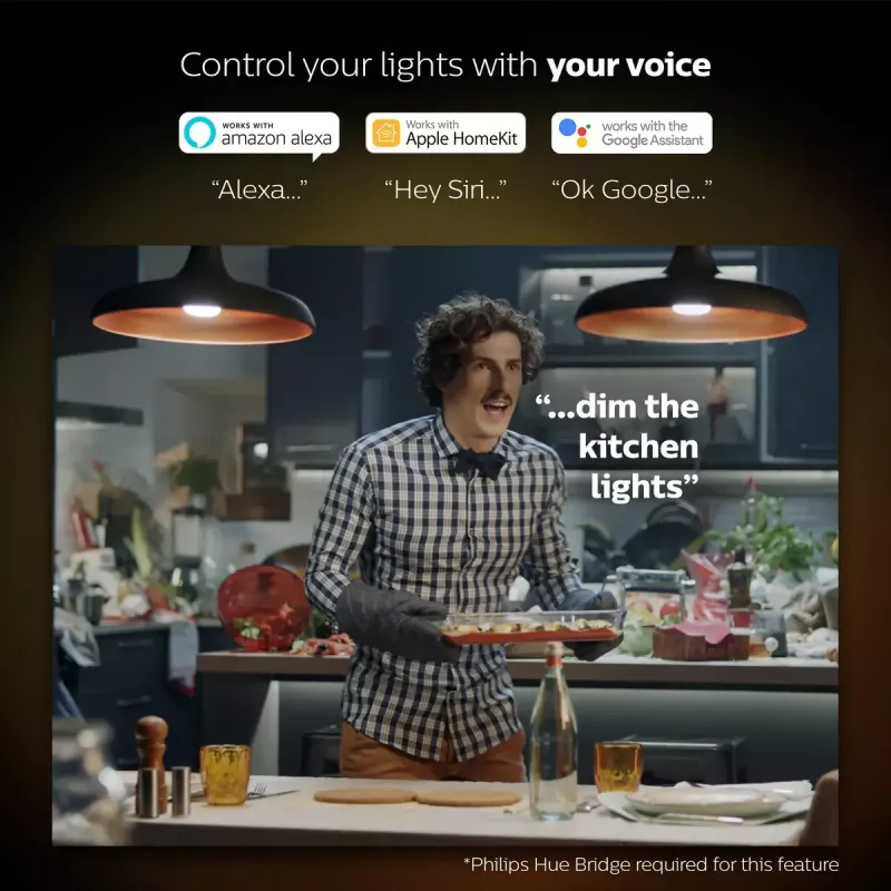 Kit de inicio Smart LED Philips Hue White and Colour Ambience — 2× bombillas E27 11W, Bluetooth/Zigbee