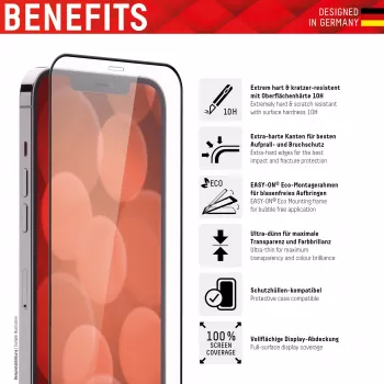 Lámina de vidrio templado Displex Full Cover para Apple iPhone 13 Pro Max 14 Plus vidrio templado resistente a arañazos