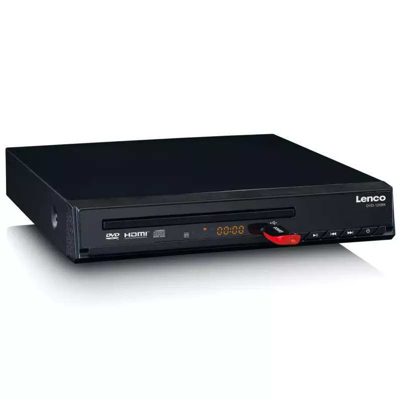 Reproductor DVD Lenco DVD-120 negro NTSC PAL 20-20000 Hz 90 dB