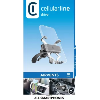 Cellularline Slide Fit - soporte universal para smartphone en coche con inserción fácil