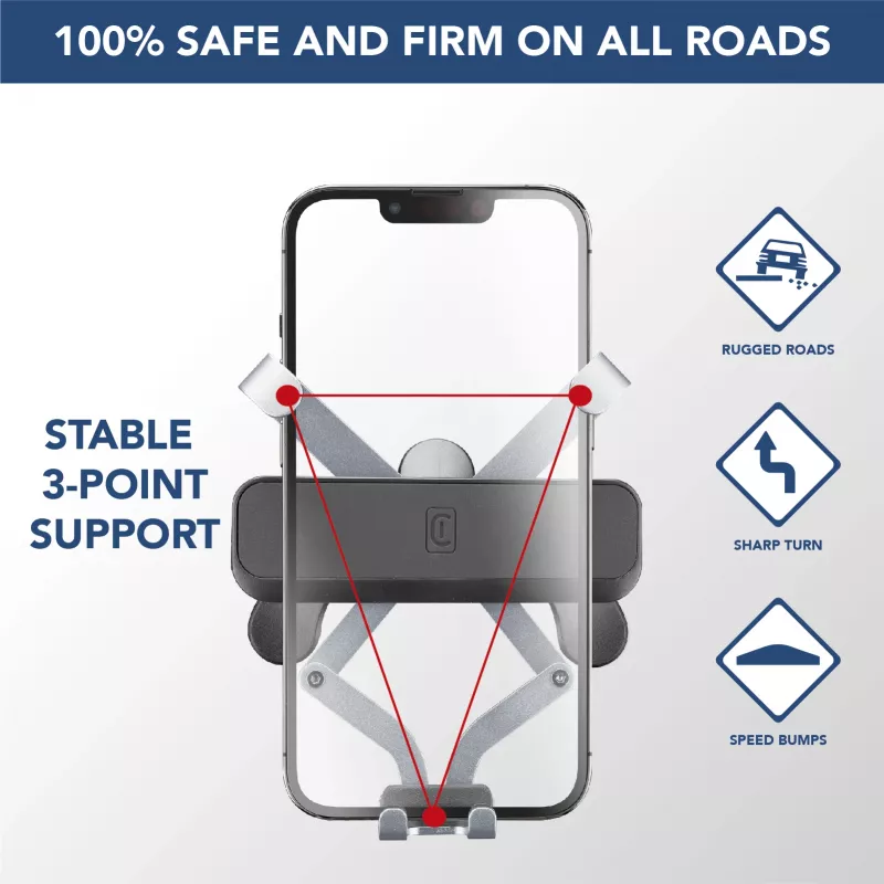 Cellularline Slide Fit - soporte universal para smartphone en coche con inserción fácil