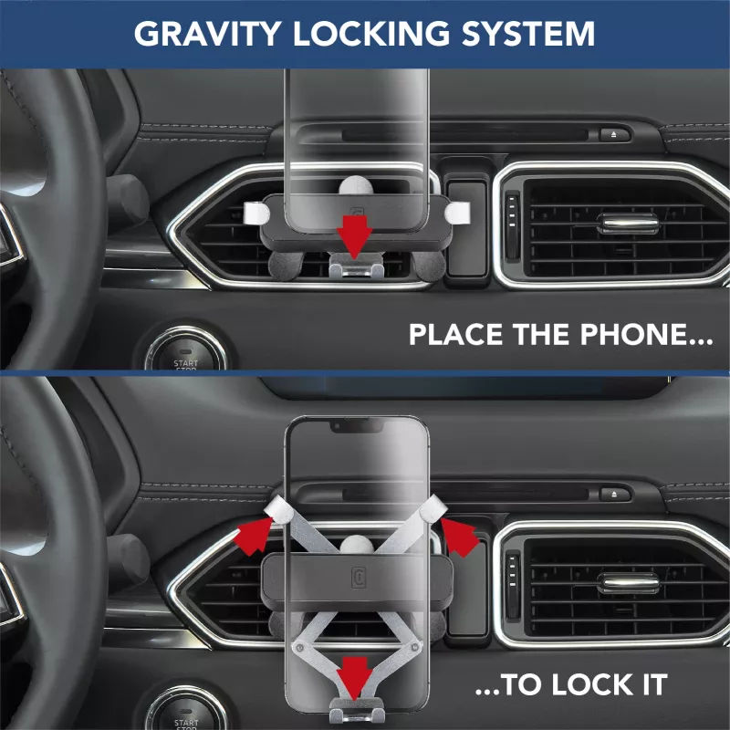 Cellularline Slide Fit - soporte universal para smartphone en coche con inserción fácil