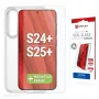 Protector de pantalla Displex + funda para Samsung Galaxy S24+/S25+, marco de montaje Eco, resistente a arañazos