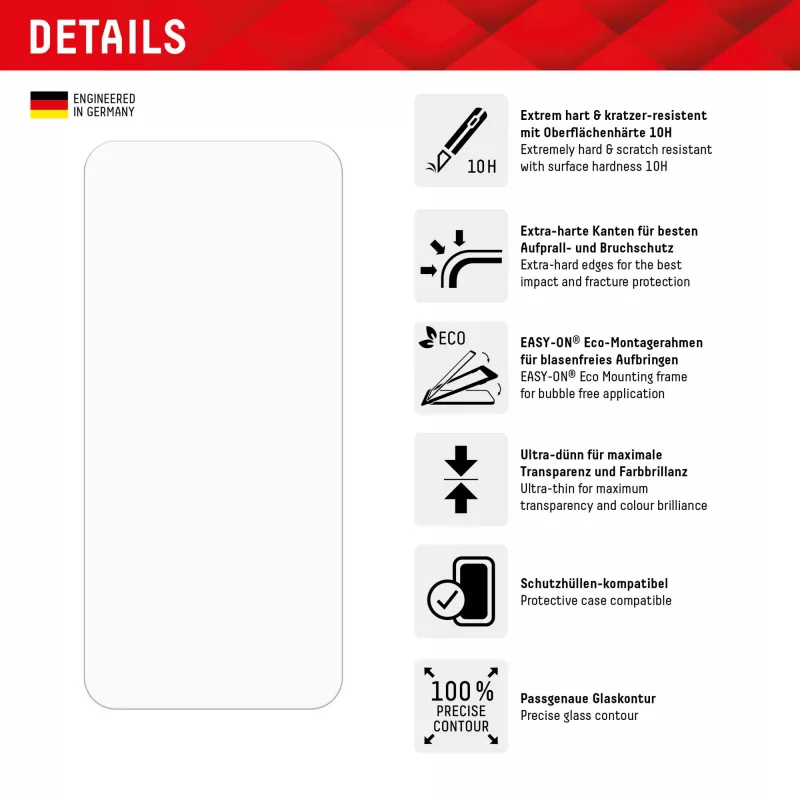 Protector de pantalla Displex (10H) para Xiaomi 14, marco de montaje Eco, resistente a arañazos
