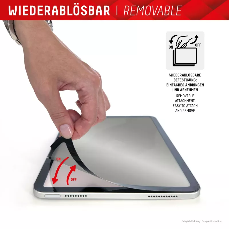 Filtro de privacidad de 2 direcciones extraíble Displex TABLET PRIVACY SAFE para iPad 10,2'' (7.ª/8.ª/9.ª gen.)