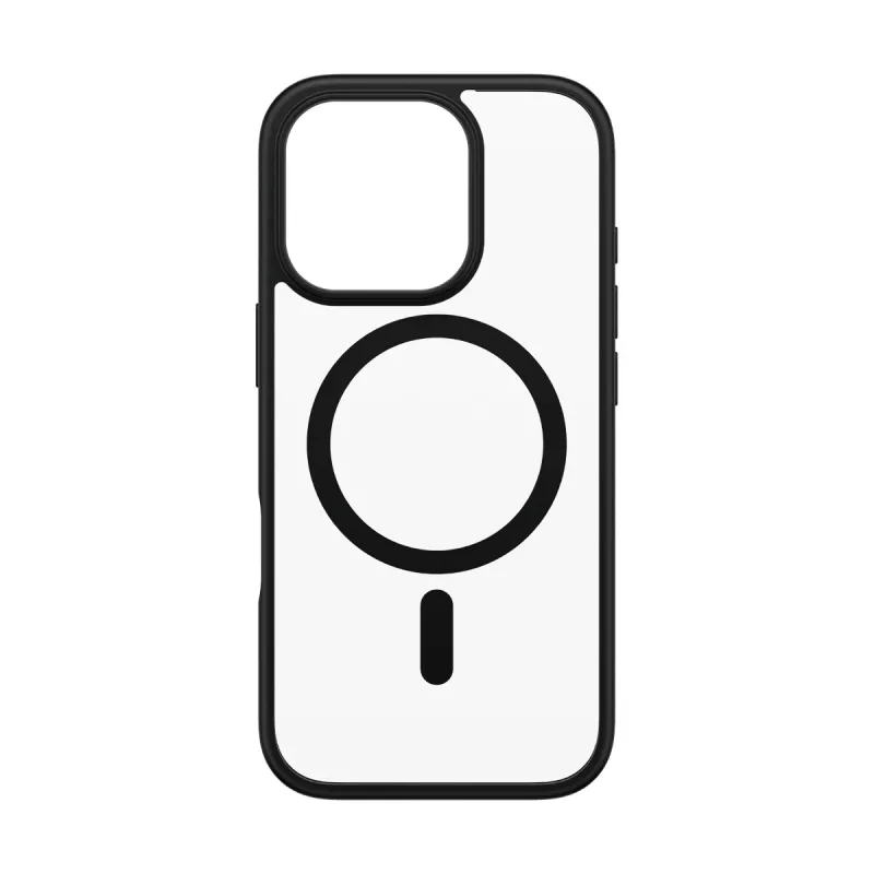 PanzerGlass® HardCase transparente con MagSafe negro y marco para iPhone 16 Pro