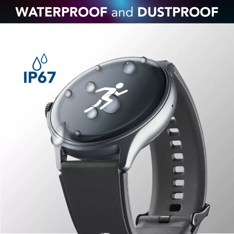 Cellularline ION PRO Round Smartwatch Bluetooth® con app, 3,51 cm (1,38 pulgadas), TFT, pantalla táctil, 0,00064 GB, 98 g