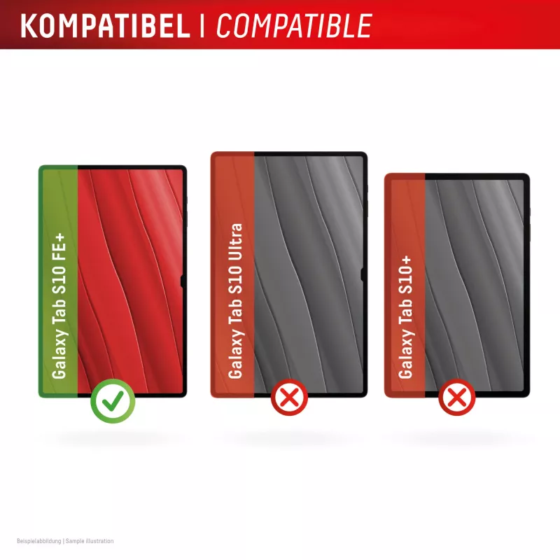 Protector de pantalla Displex Tablet Glass (9H) para Samsung Galaxy Tab S10 FE+, marco de montaje Eco, irrompible