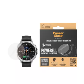 Protector de pantalla PanzerGlass Samsung Galaxy Watch8 Classic 46mm resistente a arañazos y golpes