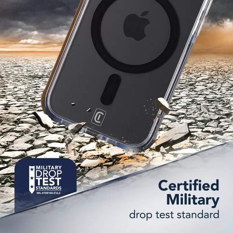 Cellularline Clear Protect - iPhone 17 Pro Carcasa rígida con bordes de goma
