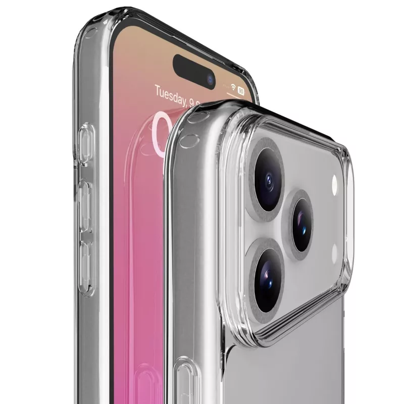 Cellularline Clear Protect - iPhone 17 Pro Max Carcasa rígida con bordes de goma