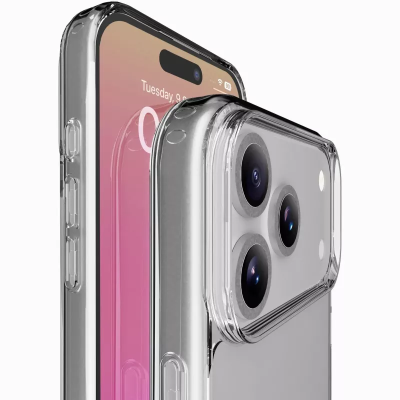 Cellularline Clear Protect - iPhone 17 Pro Max Carcasa rígida con bordes de goma