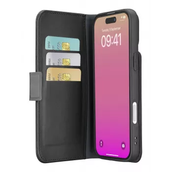 Cellularline Book Agenda – Funda tipo libro en piel sintética con cierre magnético para iPhone 17