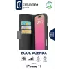 Cellularline Book Agenda – Funda tipo libro en piel sintética con cierre magnético para iPhone 17