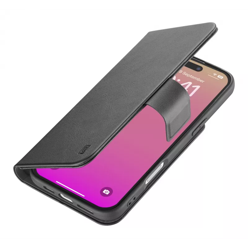 Cellularline Book Agenda – Funda tipo libro en piel sintética con cierre magnético para iPhone 17