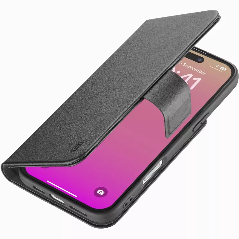 Cellularline Book Agenda – Funda tipo libro en piel sintética con cierre magnético para iPhone 17