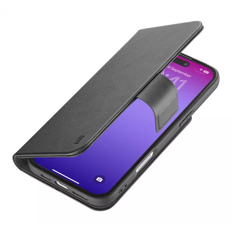 Cellularline Book Agenda – iPhone 17 Pro Funda tipo libro en piel sintética con cierre magnético