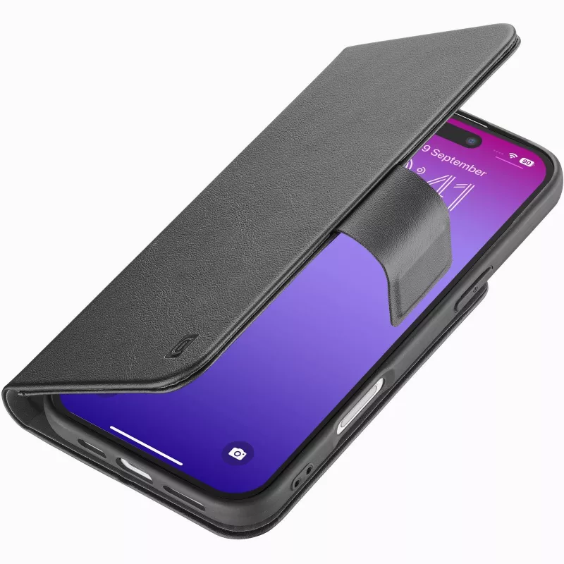 Cellularline Book Agenda – iPhone 17 Pro Funda tipo libro en piel sintética con cierre magnético