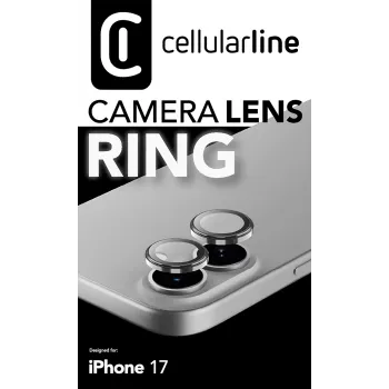 Cellularline Anillo de lente de cámara - iPhone 17 Cristal templado para protección de la cámara