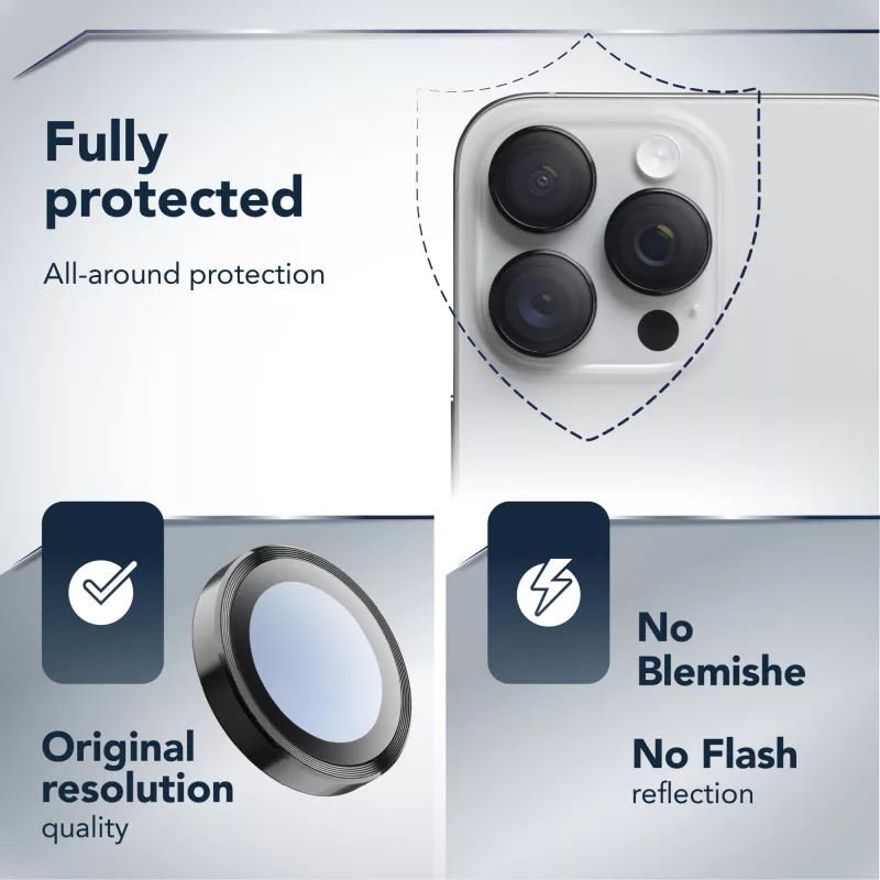 Cellularline Camera Lens Ring - iPhone Air Cristal templado para protección de la cámara