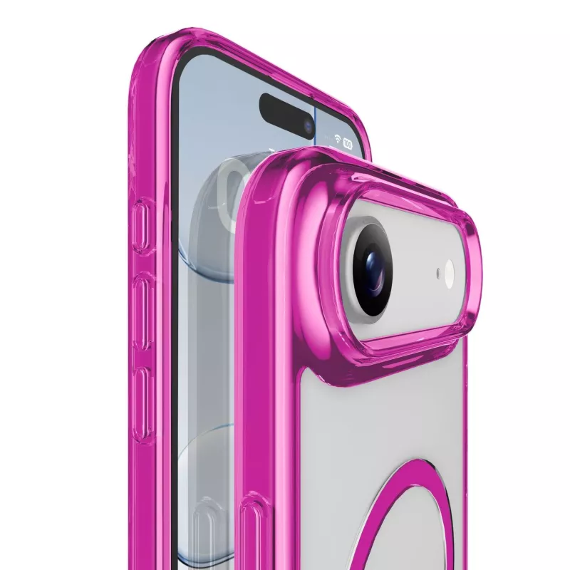 Cellularline Iconic Mag - iPhone Air Funda transparente con bordes de color, compatible con el ecosistema MagSafe