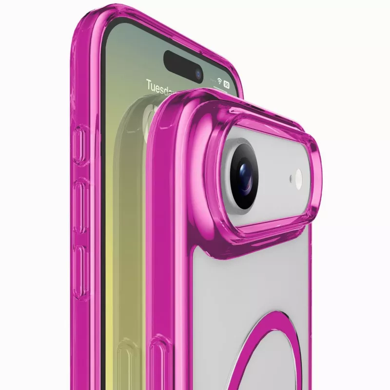 Cellularline Iconic Mag - iPhone Air Funda transparente con bordes de color, compatible con el ecosistema MagSafe