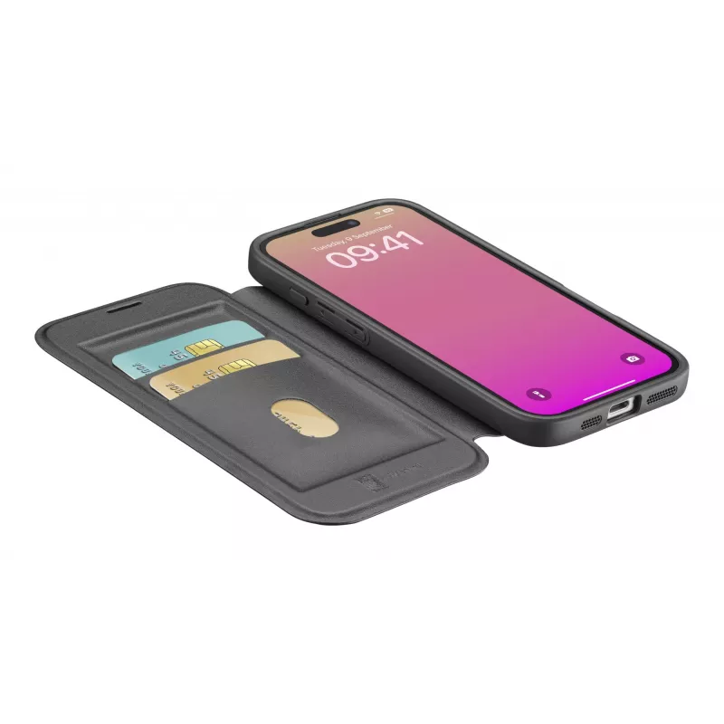 Cellularline Daily Mag - iPhone 17 Funda tipo libro con parte trasera rígida semitransparente, compatible con el ecosistema MagSafe®