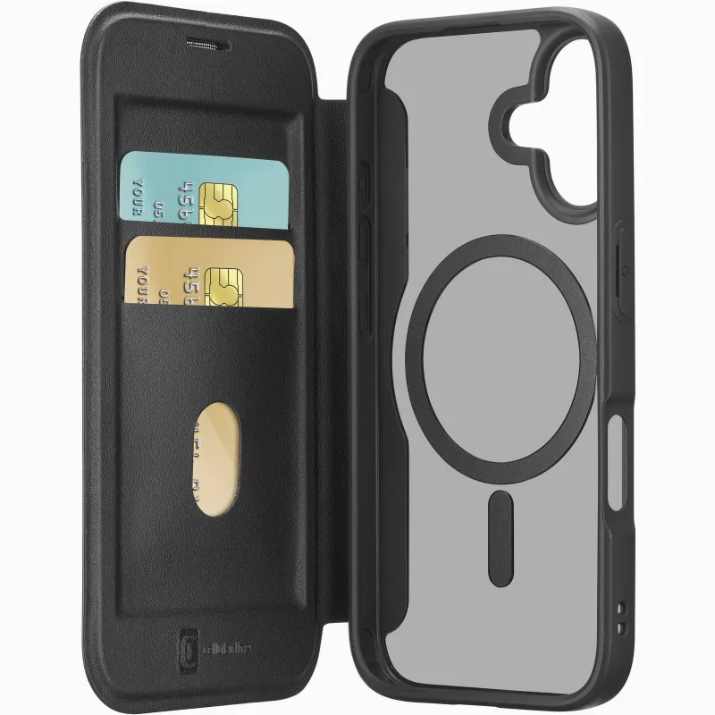Cellularline Daily Mag - iPhone 17 Funda tipo libro con parte trasera rígida semitransparente, compatible con el ecosistema MagSafe®