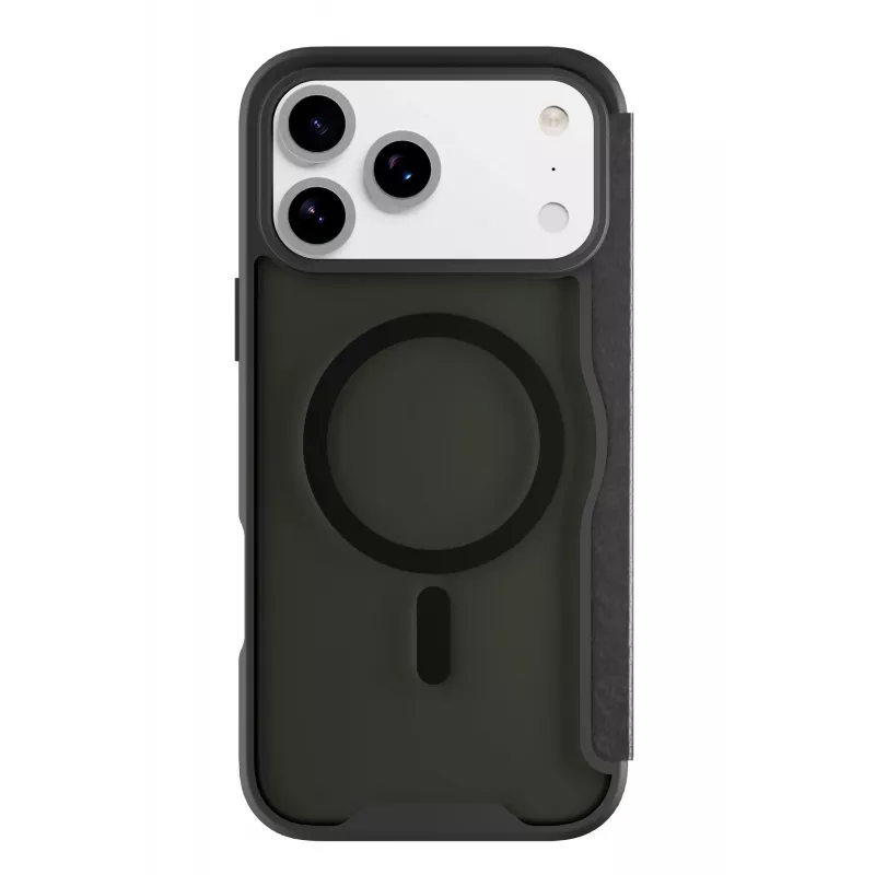 Cellularline Daily Mag - iPhone 17 Pro Funda tipo libro con parte trasera rígida semitransparente, compatible con el ecosistema MagSafe®