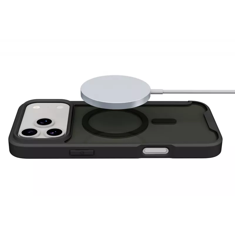 Cellularline Daily Mag - iPhone 17 Pro Funda tipo libro con parte trasera rígida semitransparente, compatible con el ecosistema MagSafe®