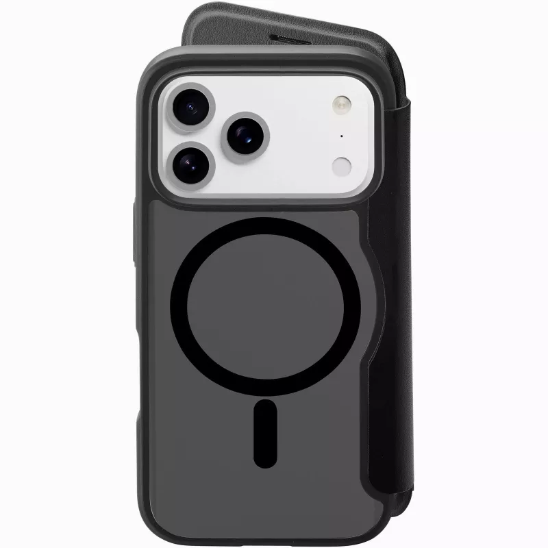 Cellularline Daily Mag - iPhone 17 Pro Funda tipo libro con parte trasera rígida semitransparente, compatible con el ecosistema MagSafe®