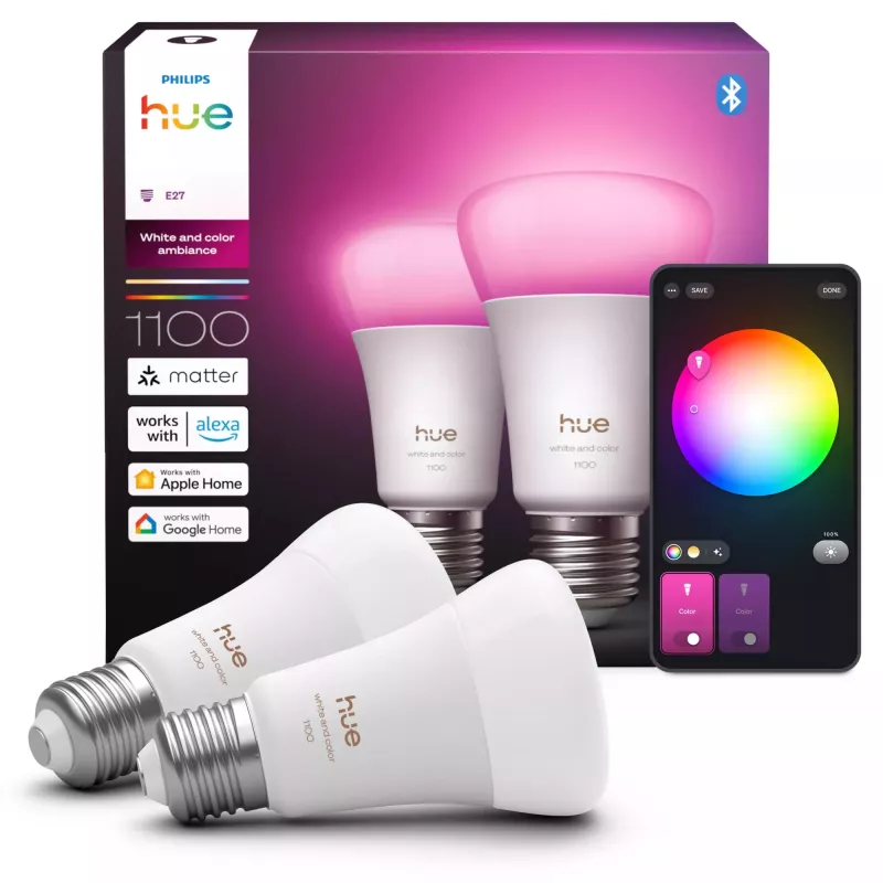 Philips Hue White and colour ambience A60 – E27 bombilla inteligente – 1100