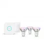 Philips Hue White and Colour Ambience Essential Starterkit: 3 bombillas inteligentes GU10 (345 lm) + interruptor regulador