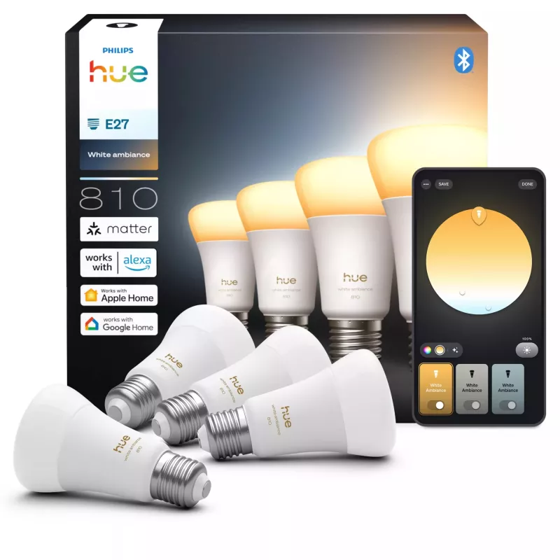 Bombilla inteligente Philips Hue White ambience A60 E27 6W Bluetooth Zigbee