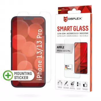 Displex Smart Glass (9H) para Apple iPhone 13/13 Pro, adhesivo de montaje, irrompible