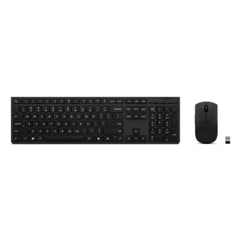 Conjunto de teclado y ratón Lenovo 4X31R64328 — Tamaño completo (100%), RF Wireless + Bluetooth, distribución alemana, negro