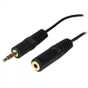 StarTech.com Cable de extensión para altavoces de PC de 12 ft, 3,5 mm, conector macho, 3,5 mm, conector hembra, 3,7 m, negro