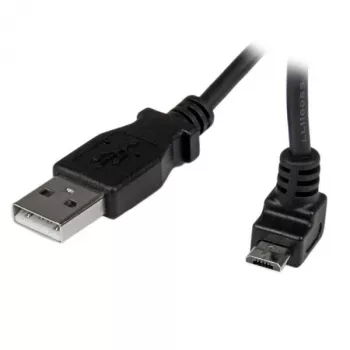 StarTech.com Cable micro-USB de 2m - A a Micro B acodado, 2 m, USB A, Micro-USB B, USB 2.0, macho/macho, negro