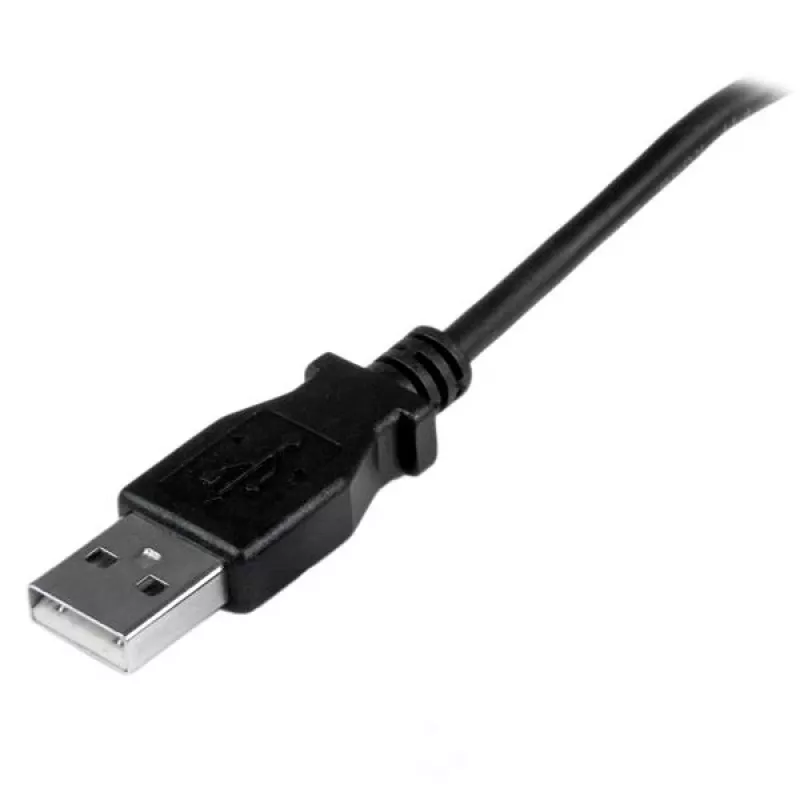 StarTech.com Cable micro-USB de 2m - A a Micro B acodado, 2 m, USB A, Micro-USB B, USB 2.0, macho/macho, negro