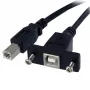 StarTech.com Cable USB para montaje en panel B a B de 3 ft - H/M, 0,91 m, USB B, USB B, USB 2.0, 0,48 Gbit/s, negro