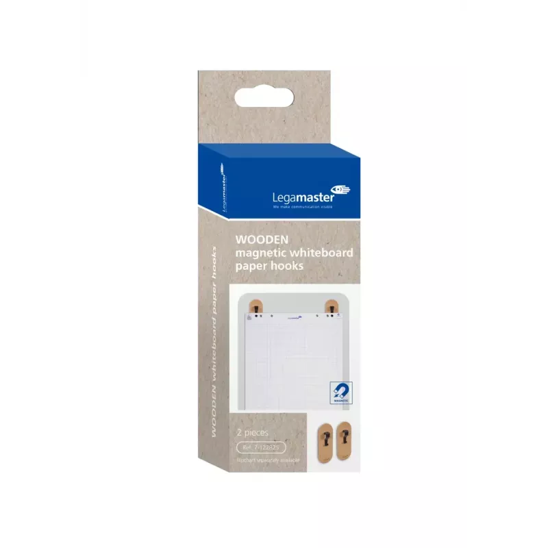 Soporte de tablero Legamaster WOODEN Ganchos de papel para pizarra magnéticos 2 unidades
