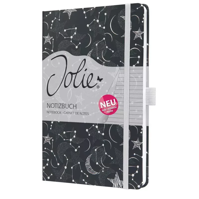 Cuaderno Sigel Jolie JN349 A5 87 hojas negro blanco