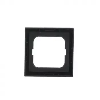 Tapa para placa de pared Busch-Jaeger 1721-885K negra, termoplástico, sin tornillos, 80×80 mm, 11 mm de grosor